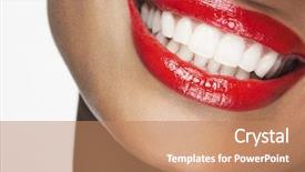  Presentation with lips - Cool new slides with perfect - detailed image of beautiful woman backdrop and a coral colored foreground