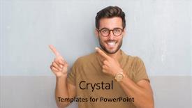  Presentation with young grey maine coon cat - Presentation enhanced with perfect - handsome young man over grey background and a coral colored foreground