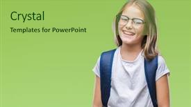  Presentation with smart - Slides having perfect - young beautiful smart student girl background and a yellow colored foreground