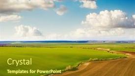  Presentation with agrarian - Slide deck with perfect-aerial-photography-of-green background and a tawny brown colored foreground