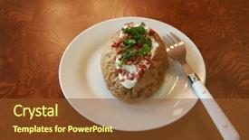  Presentation with bits - PPT theme featuring cream chives butter and bacon background and a tawny brown colored foreground