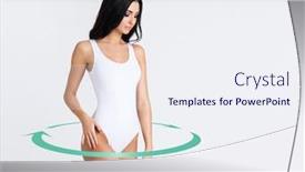  Presentation with woman body - Amazing presentation design having perfect-body-of-young backdrop and a sky blue colored foreground