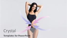  Presentation with woman body - Colorful presentation theme enhanced with perfect-body-of-young backdrop and a white colored foreground