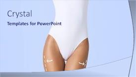  Presentation with woman body - Audience pleasing presentation design consisting of perfect-body-of-young backdrop and a sky blue colored foreground