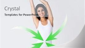  Presentation with woman body - Presentation theme consisting of perfect-body-of-young background and a white colored foreground