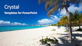  Presentation with caribbean - PPT theme consisting of perfect caribbean beach on anguilla background and a ocean colored foreground