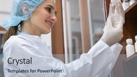  Presentation with laboratory chemical - PPT theme enhanced with perfect chemical substance during experimental background and a lemonade colored foreground