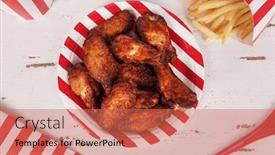  Presentation with soft drink - Amazing slide deck having perfect-chicken-wings-in-red backdrop and a coral colored foreground