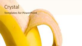  Presentation with banana - Slide deck featuring perfect delicious peeled banana background and a lemonade colored foreground