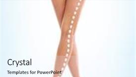  Presentation with body balance - Presentation theme consisting of perfect female body with the arrows healthy nutrition sport and water balance concept background and a cool aqua colored foreground