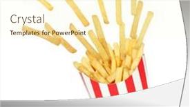  Presentation with food red - Presentation theme consisting of perfect-french-fries-potato-pieces background and a cream colored foreground