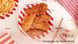  Presentation with fried chicken - Beautiful PPT layouts featuring kfc - perfect fried chicken pieces fast backdrop and a coral colored foreground