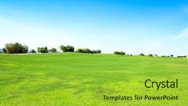  Presentation with area - Amazing slide deck having perfect grass area backdrop and a yellow colored foreground