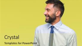  Presentation with job - Colorful presentation design enhanced with perfect job - adult hispanic business man backdrop and a  colored foreground