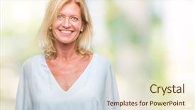  Presentation with cool - Audience pleasing presentation consisting of perfect job - middle age blonde business woman backdrop and a  colored foreground