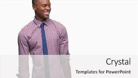  Presentation with african american in computer business - Slide deck enhanced with perfect job - young african american business man background and a  colored foreground