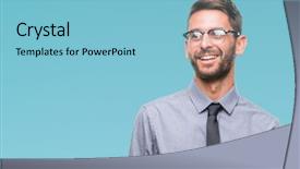  Presentation with natural - Presentation theme featuring perfect job - young handsome business man background and a  colored foreground