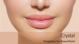  Presentation with sexy girl - Beautiful presentation design featuring perfect lips sexy girl mouth backdrop and a coral colored foreground