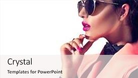  Presentation with girl model - Amazing theme having perfect makeup and manicure trend backdrop and a sky blue colored foreground