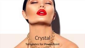  Presentation with girl model - Cool new slides with perfect makeup and trendy gold backdrop and a coral colored foreground