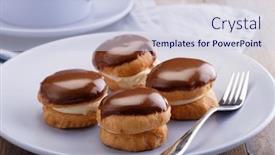  Presentation with afternoon tea - Slide set with perfect-mini-victoria-sponge-cakes background and a lemonade colored foreground