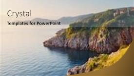  Presentation with destination - Audience pleasing slide deck consisting of perfect morning seascape in the city of vrbnik location krk island primorsko-goranska zupanija croatia europe scenic image of popular european travel destination discover the beauty of earth backdrop and a light blue colored foreground