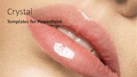  Presentation with natural - Audience pleasing presentation theme consisting of female mouth plump full lips backdrop and a coral colored foreground