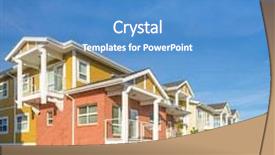  Presentation with apartments - Presentation theme consisting of perfect neighborhood apartments in suburb at spring in the north america background and a teal colored foreground