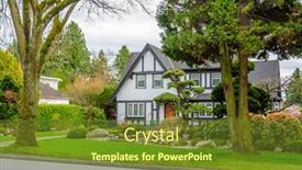  Presentation with north america - Slides having perfect-neighborhood-houses-behind-green background and a tawny brown colored foreground