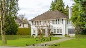  Presentation with north america - Colorful slide deck enhanced with perfect-neighborhood-houses-behind-green backdrop and a gold colored foreground