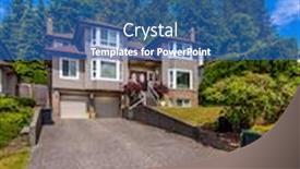  Presentation with neighborhood - Beautiful presentation theme featuring perfect-neighborhood-houses-in-suburb backdrop and a teal colored foreground