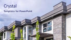  Presentation with neighborhood - Beautiful slide deck featuring perfect neighborhood houses in suburb backdrop and a sky blue colored foreground