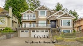  Presentation with north america - Theme with perfect-neighborhood-houses-in-suburb background and a coral colored foreground