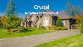  Presentation with neighborhood - Colorful presentation theme enhanced with perfect neighborhood houses in suburb backdrop and a  colored foreground