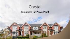  Presentation with north america 3d - PPT layouts featuring perfect neighborhood houses in suburb background and a  colored foreground