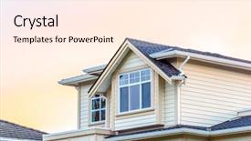  Presentation with pink sky - Audience pleasing slides consisting of perfect neighborhood houses in suburb backdrop and a cream colored foreground