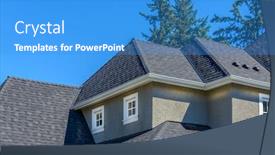  Presentation with neighborhood - Theme enhanced with perfect neighborhood houses in suburb at summer in the north america top of a luxury house with nice window over white clouds in the blue sky background and a teal colored foreground