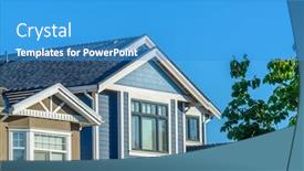 Presentation with neighborhood - Amazing presentation theme having perfect-neighborhood-houses-in-suburb backdrop and a teal colored foreground