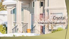  Presentation with north america world women - Presentation design featuring perfect neighbourhood houses in suburb background and a  colored foreground