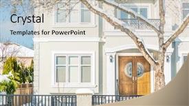  Presentation with north america - Amazing presentation design having perfect neighbourhood houses in suburb backdrop and a  colored foreground