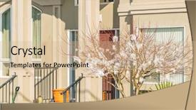  Presentation with north america - PPT layouts enhanced with perfect neighbourhood houses in suburb background and a  colored foreground