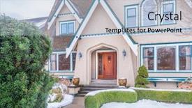  Presentation with north america - Slide set featuring perfect neighbourhood houses in suburb background and a  colored foreground