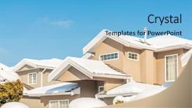  Presentation with north america - Beautiful PPT theme featuring perfect neighbourhood houses in suburb backdrop and a light blue colored foreground