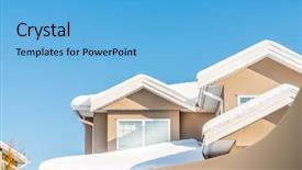  Presentation with luxury house - Audience pleasing slides consisting of perfect neighbourhood houses in suburb backdrop and a light blue colored foreground