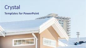  Presentation with luxury house - Theme featuring perfect neighbourhood houses in suburb background and a sky blue colored foreground