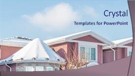  Presentation with north america - Cool new slide deck with perfect neighbourhood houses in suburb backdrop and a  colored foreground