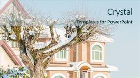  Presentation with luxury house - Presentation design consisting of perfect neighbourhood houses in suburb background and a  colored foreground