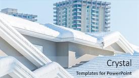  Presentation with north america 3d - Beautiful presentation theme featuring perfect neighbourhood houses in suburb backdrop and a  colored foreground