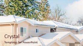  Presentation with north america - Presentation theme having perfect neighbourhood houses in suburb background and a  colored foreground