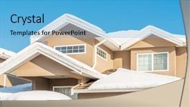  Presentation with north america 3d - Presentation design consisting of perfect neighbourhood houses in suburb background and a light blue colored foreground